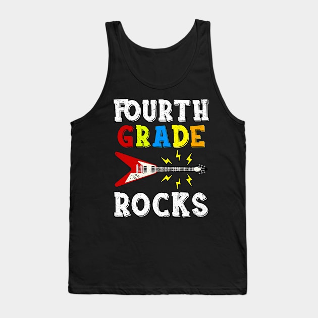 Fourth Grade Rocks Teacher Student Kid Back To School Tank Top by hardyhtud